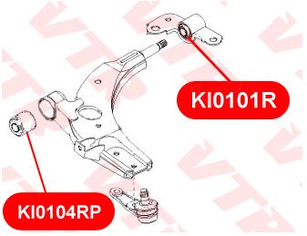 Сайлентблок переднего рычага передний для Kia Carens 2000-2002 KI0104RP Vtr