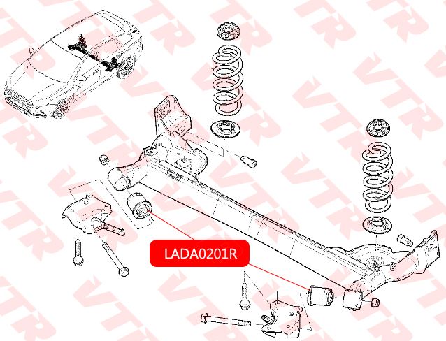 Сайлентблок задней балки для VAZ Lada Vesta 2015> lada0201r Vtr