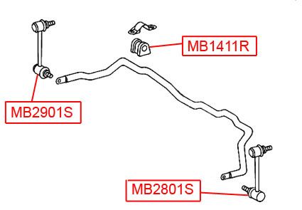 Стойка переднего стабилизатора правая для Mercedes Benz Vito (638) 1996-2003 mb2901s Vtr