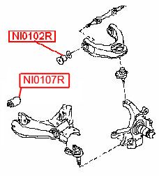 Сайлентблок нижнего рычага для Nissan Terrano II (R20) 1993-2006 NI0107R Vtr