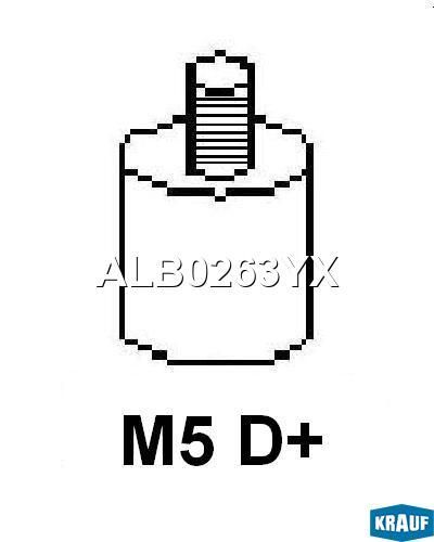 Генератор без шкива 12Vх80A, MВ TRUCK 408D [OM601.940] 1993-1995 MВ TRUCK 410D [OM602.940] 1993-1995 ALB0263YX Krauf