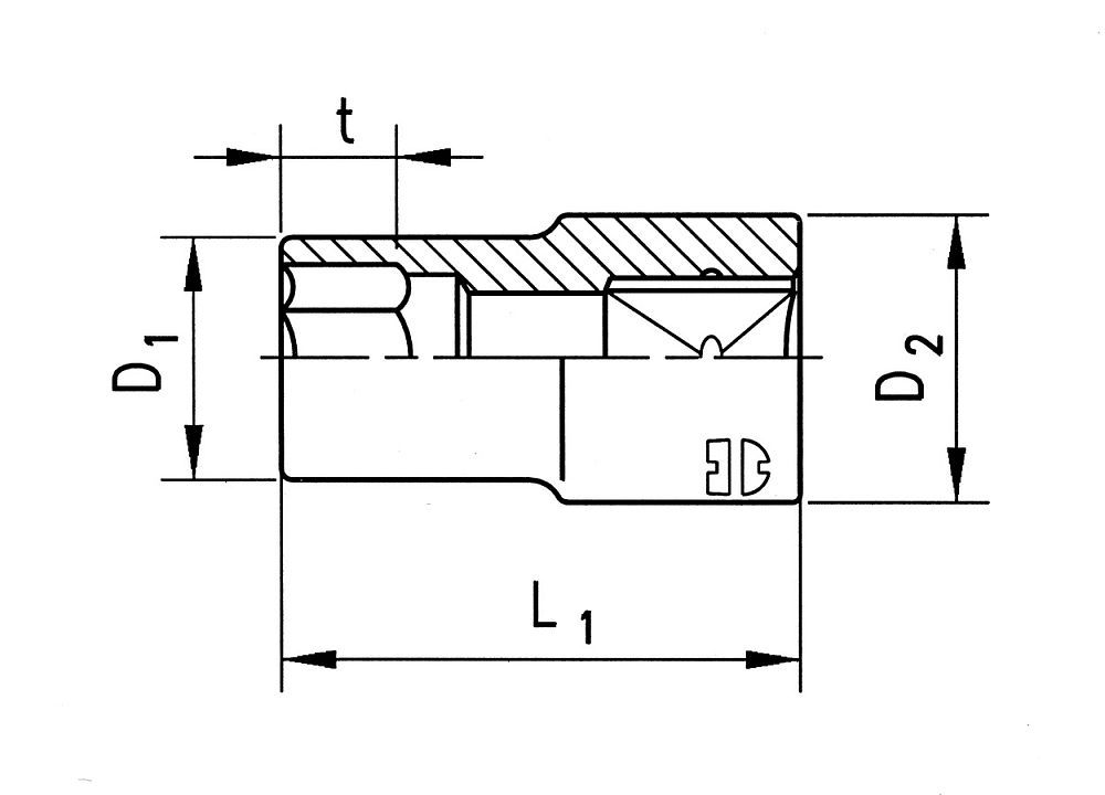 ГОЛОВКА 1/2" ДЮЙМ УДЛ 1" 0712132362 Wurth