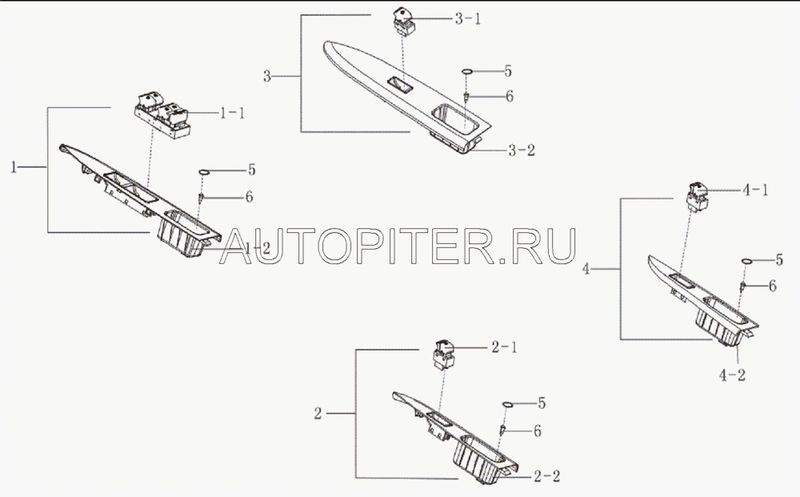 КНОПКА СТЕКЛОПОДЪЕМНИКА ВОДИТЕЛЬСКОЙ ДВЕРИ (БЛОК КНОПОК) LF SOLANO b3746120 Lifan