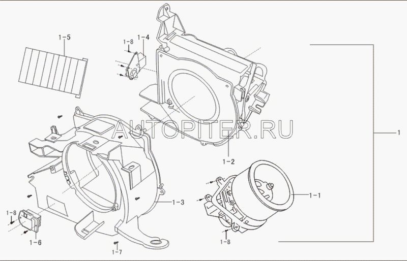 КОРПУС ВЕНТИЛЯТОРА ОТОПИТЕЛЯ В СБОРЕ b8104100 Lifan