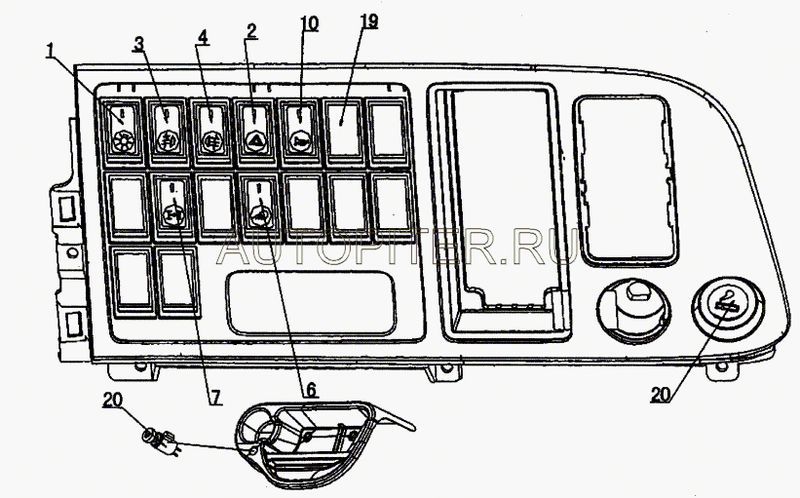 Переключатель аварийный ДВС wg9719582020 Howo