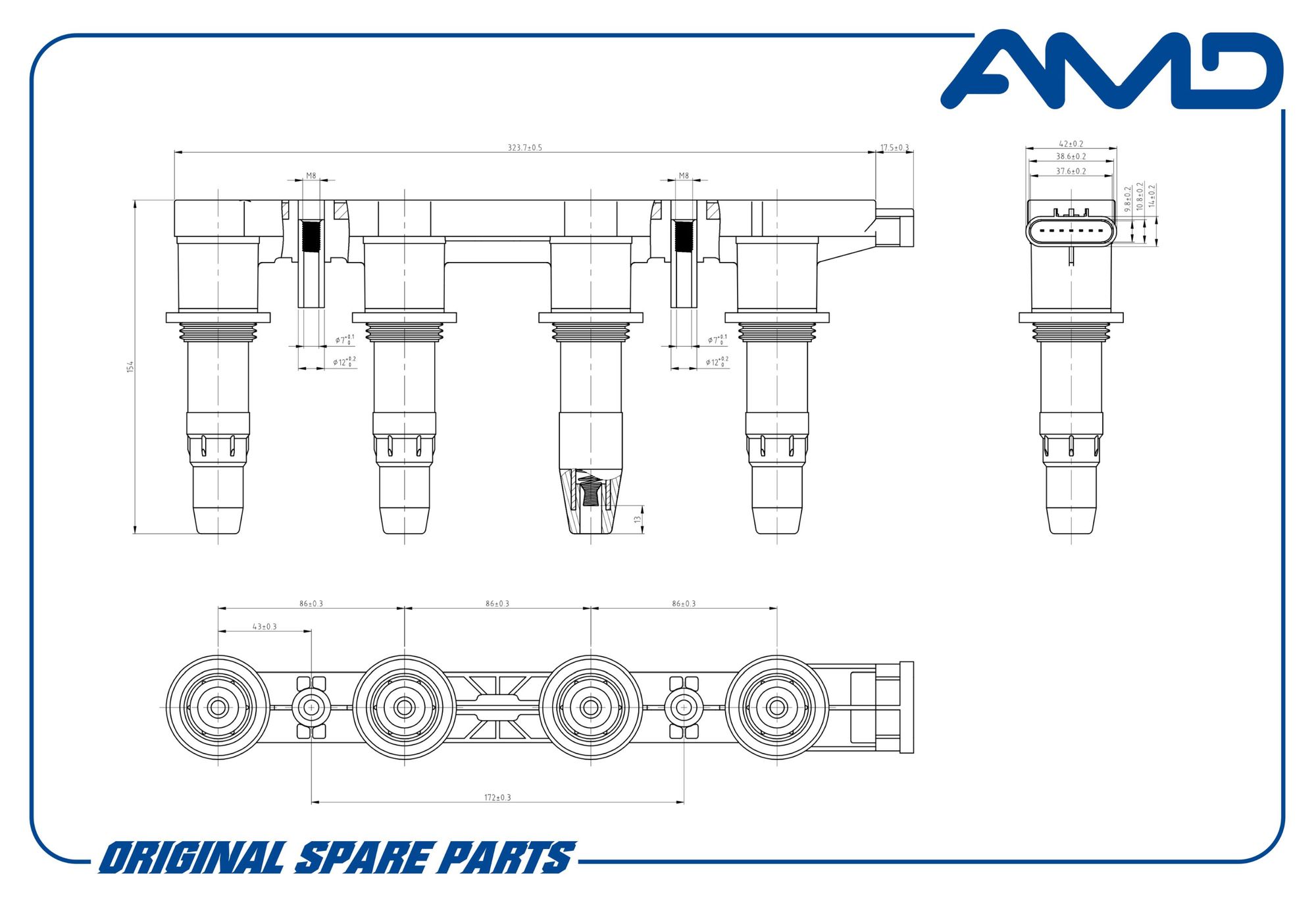 Катушка зажиганияCHEVROLET Cruze/OPEL Astra J 09- AMDEL839 AMD