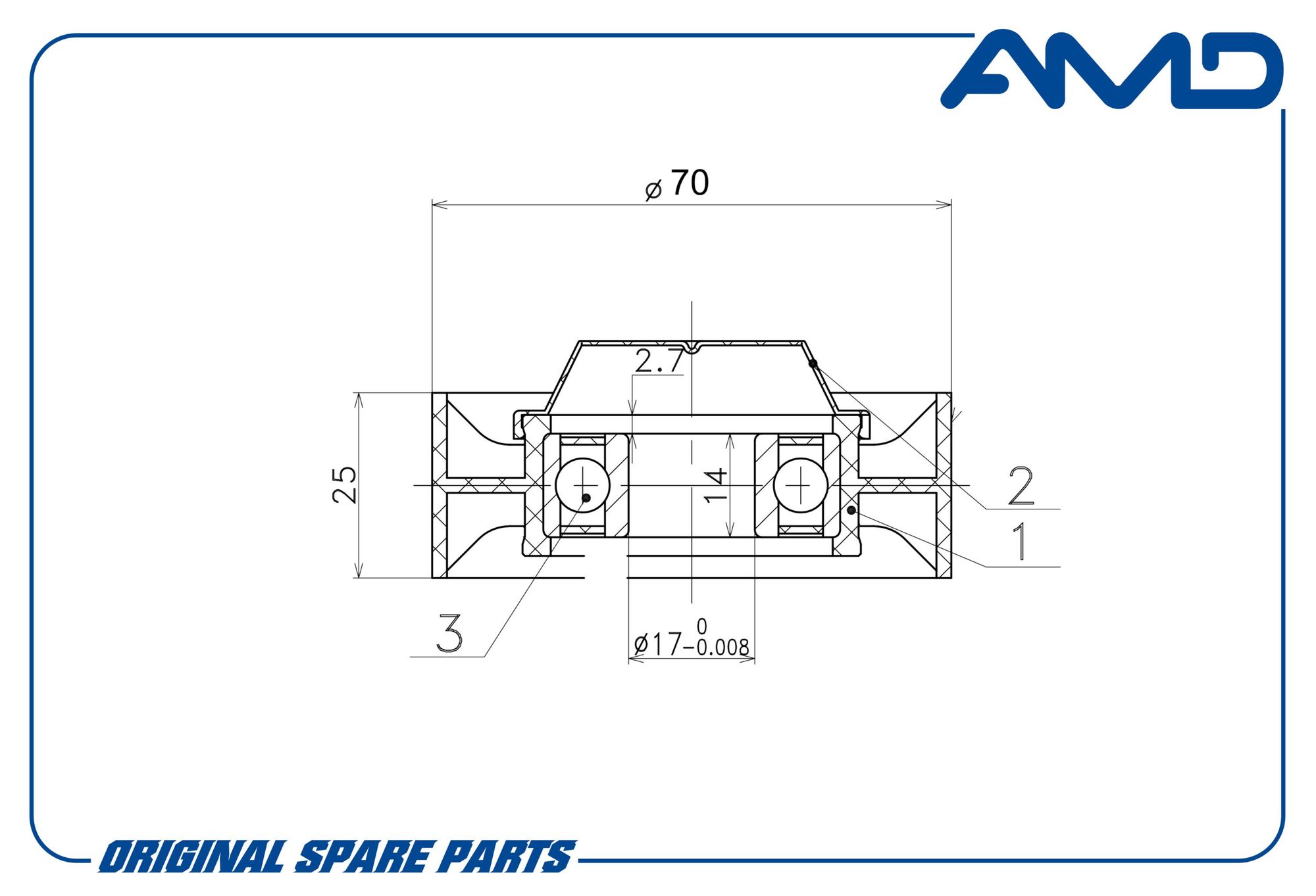 Ролик ремня поликлинового, натяжной 21230-1041056-10/AMD.GT219 AMDGT219 AMD