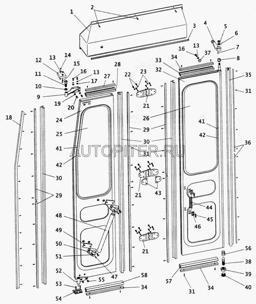 Профиль уплотнителя пассаж. двери ПАЗ "BUS" 32056107230 Паз