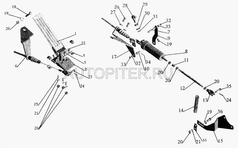 Трос газа МАЗ 544010-1108580 (L=2380 мм.) (оплетка L=1500 мм) 5440101108580 Маз