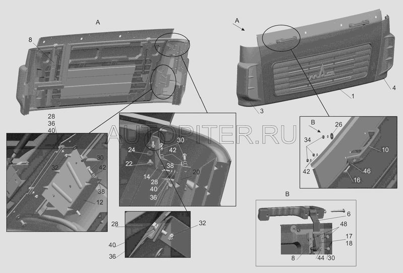 КронштейнМАЗпанелипередкаОАОМАЗ 64315301208000 Маз