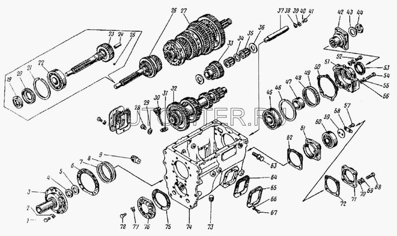 Корпус первичного вала кпп для KAMAZ 65115 2001> 141701040 Камаз