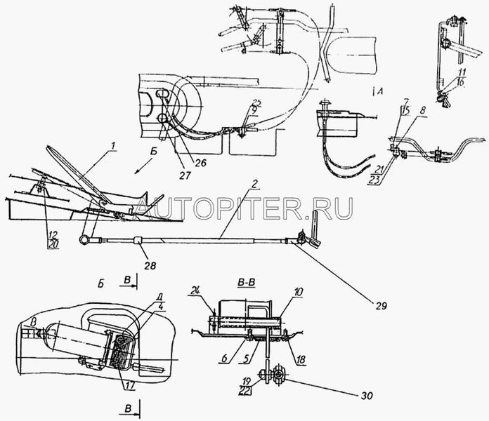 Толкатель КАМАЗ тяга акселератора телескопическая ПАО КАМАЗ ; 53201108040 Камаз