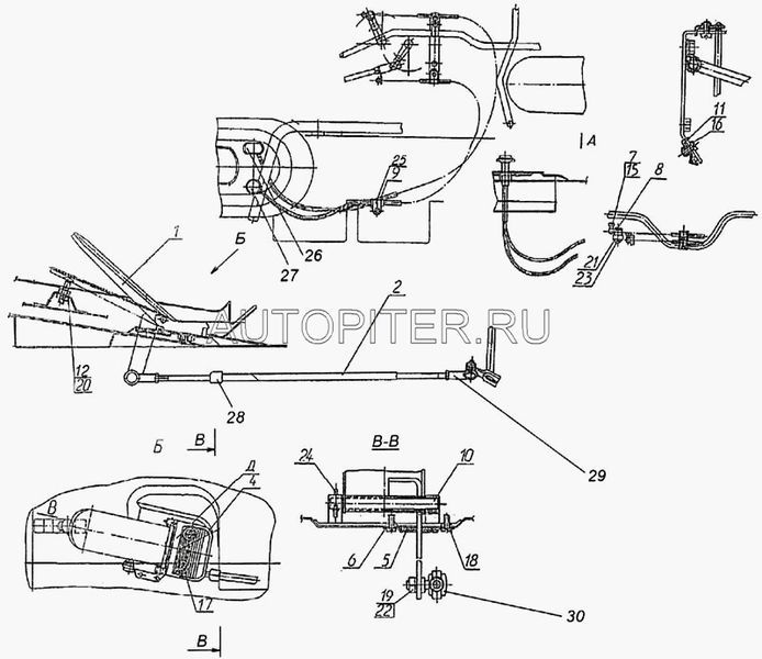 Толкатель КАМАЗ тяга акселератора телескопическая ПАО КАМАЗ ; 53201108040 Камаз