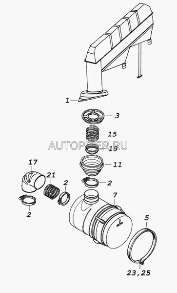 Упорт воздушного фильтра 53205110935501 Камаз