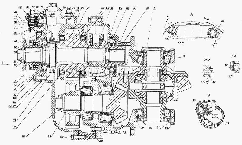 Шестерня привода ЗМ /20шлиц., z20 h98/ 65202506126 Камаз