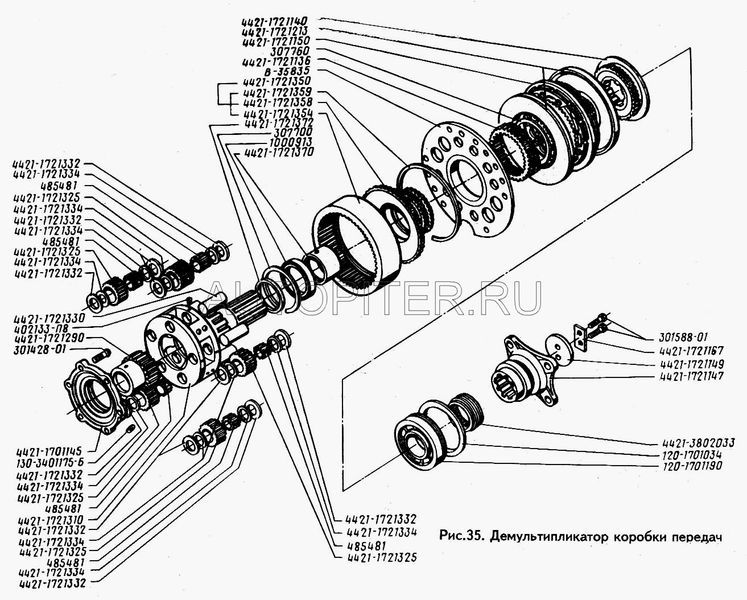 Шестерня КПП 4331/демультипликатора/коронная/с ступицей/ 44211721350 Зил