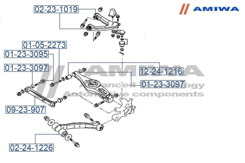 Болт развала задних колес для Mitsubishi Pajero/Montero IV (V8, V9) 2007> 01233095 Amiwa