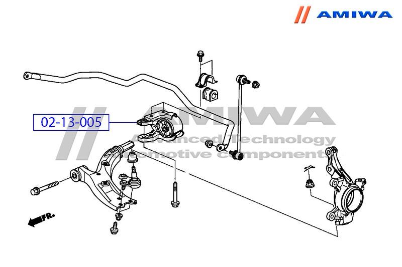 Сайлентблок рычага HONDA CR-V переднего нижнего зад. AMIWA 0213005 Amiwa