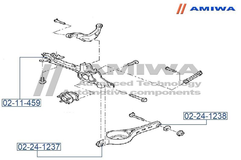 Сайлентблок заднего нижнего рычага для Ford Mondeo IV 2007-2015 02241238 Amiwa