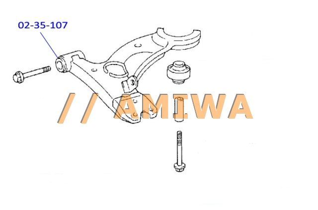 Сайлентблок рычага TOYOTA Carina-E,Carina,Corona,Caldin перед. подвески зад. лев/прав AMIWA 0235107 Amiwa