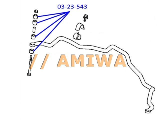 Втулка стойки стабилизатора передняя 0323543 Amiwa