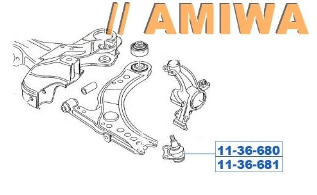 Опора шаровая левая передней подвески для VW New Beetle 1998-2010 1136681 Amiwa