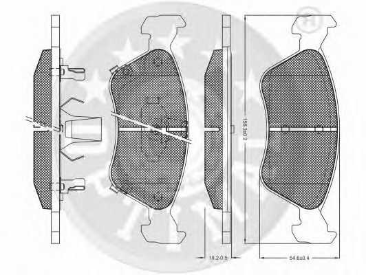 Комплект тормозных колодок, дисковый тормоз 10267 Optimal