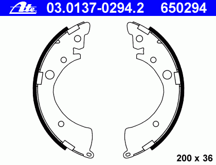 Комплект тормозных колодок 03.0137-0294.2 Ate