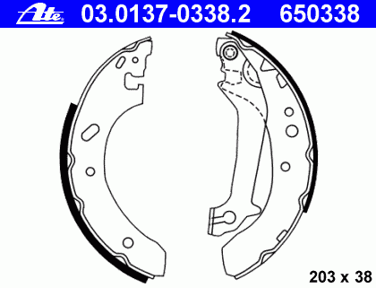 Комплект тормозных колодок 03.0137-0338.2 Ate