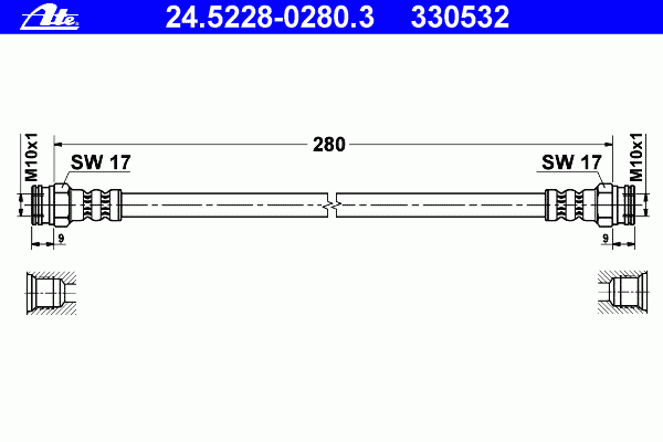 Тормозной шланг 24.5228-0280.3 Ate