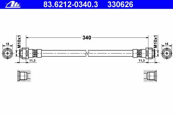 Тормозной шланг 83.6212-0340.3 Ate