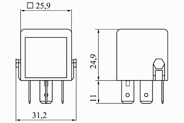 Реле, рабочий ток; Реле 0 986 332 040 Bosch