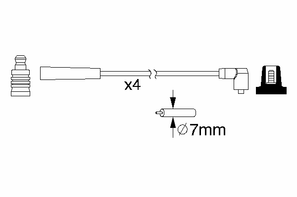 Комплект проводов зажигания 0 986 357 098 Bosch