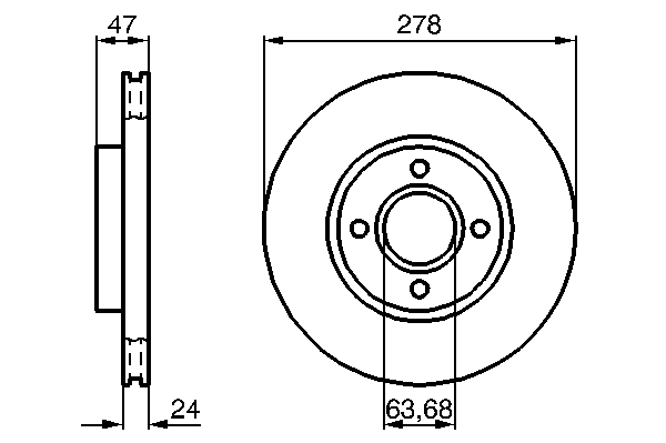 Тормозной диск 0 986 478 427 Bosch