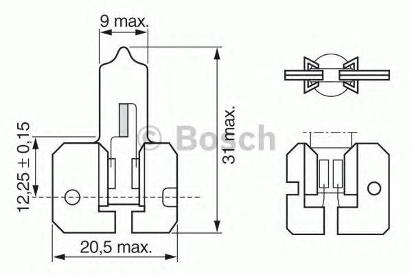 Лампа накаливания, противотуманная фара 1 987 302 022 Bosch