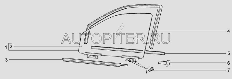 Стекло опускное передней правой двери 11180610320005 Автоваз