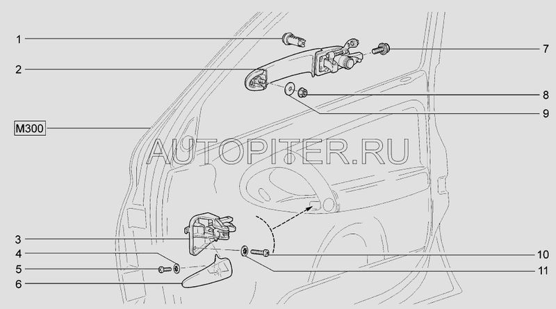 Ручка наружная правая передней двери 11180610515010 Автоваз