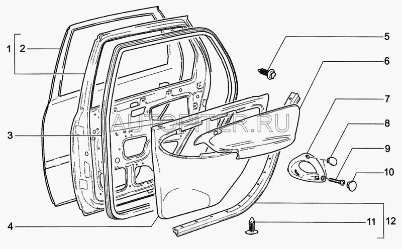 Заглушка ручки подлокотника 1118 задняя дв. нижняя правая 11186202194 Автоваз