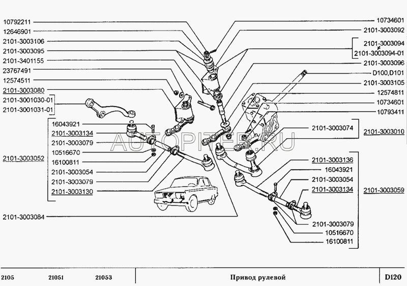 Наконечник тяги рул. ВАЗ 2101 внутренний правый ВАЗ ОАО 21013003130 Автоваз