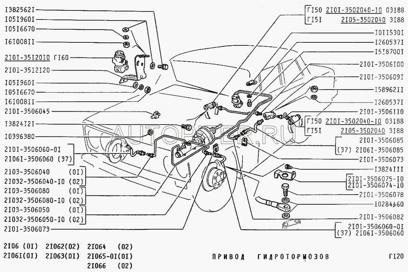 Шланг тормозной передний 2101 БРТ 2101350606001 Автоваз