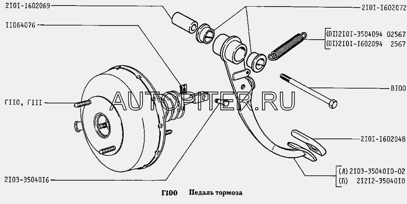 Палец толкателя вакуумного усилителя ВАЗ 2106 21033504016 Автоваз