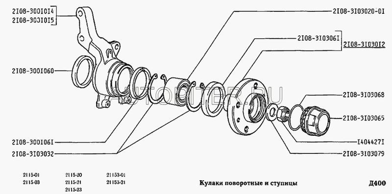 Ступица передняя голая 21083103012 Автоваз