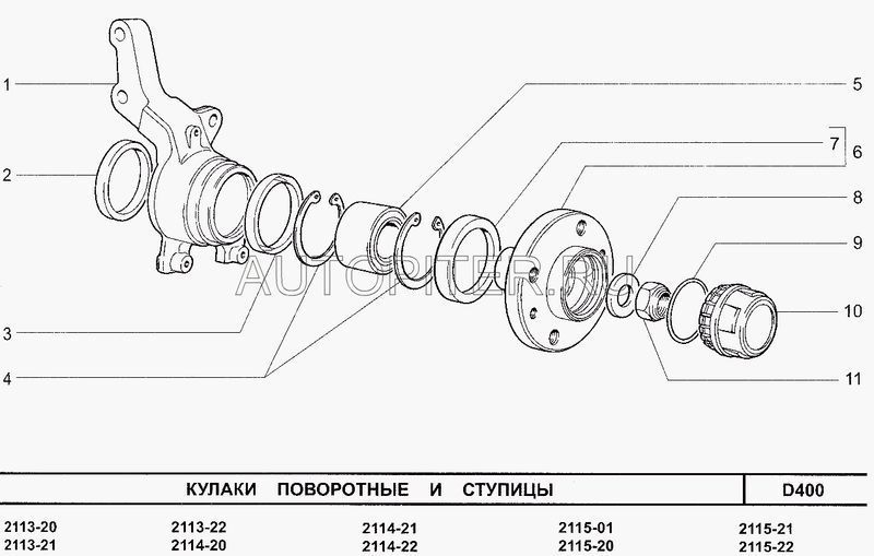 Ступица передняя голая 21083103012 Автоваз