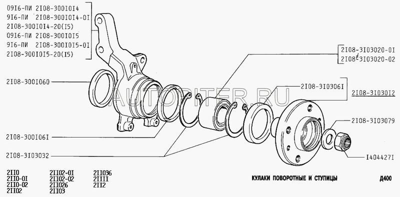 Ступица передняя голая 21083103012 Автоваз