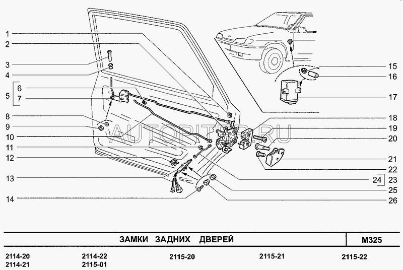 Тяга двери ручки 2109-15 зад. внут. на внутреннюю ручку 21096205080 Автоваз