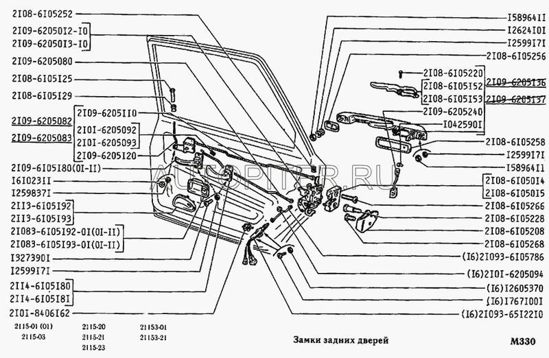 РучкаKдвериKВАЗ-2109Kнаруж.Kзад.Kправ. 21096205136 Автоваз