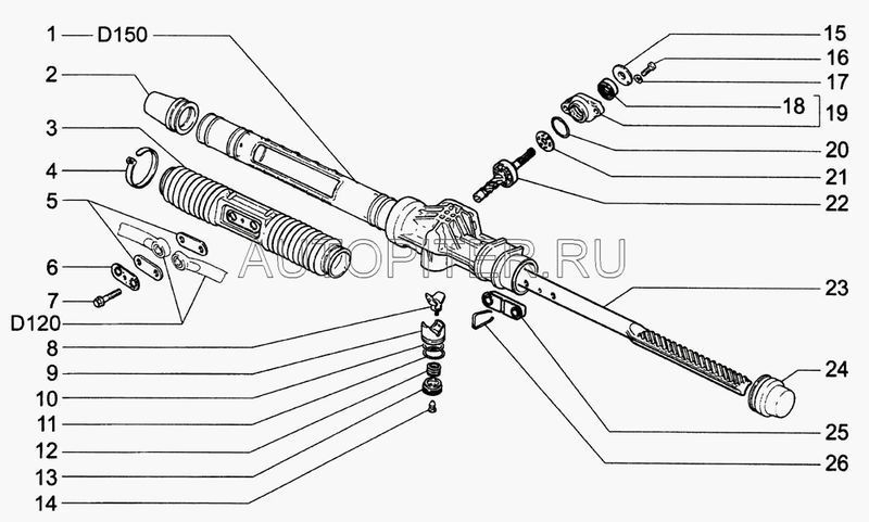 Чехол рулевой рейки ВАЗ-2110-12, 2170"Priora" 21103401224 Автоваз