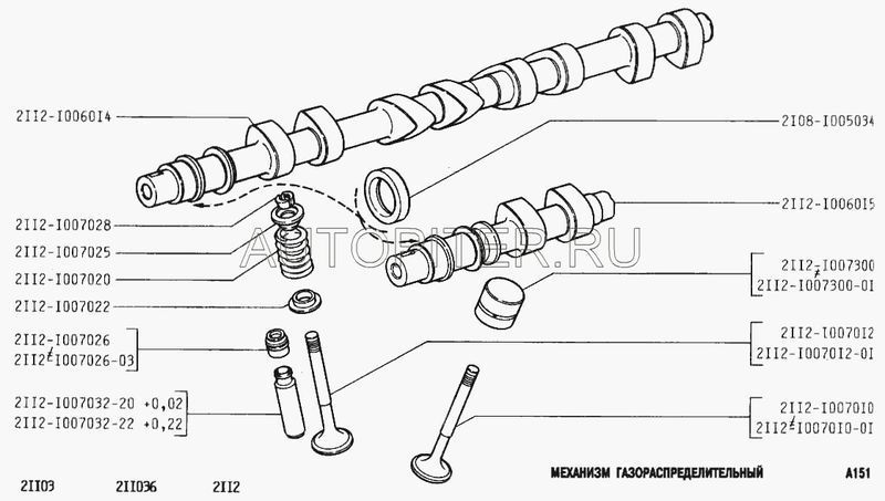 Распредвал выпускной 2112-1006014 (Ваз 2112) Автоваз 21121006014 Автоваз