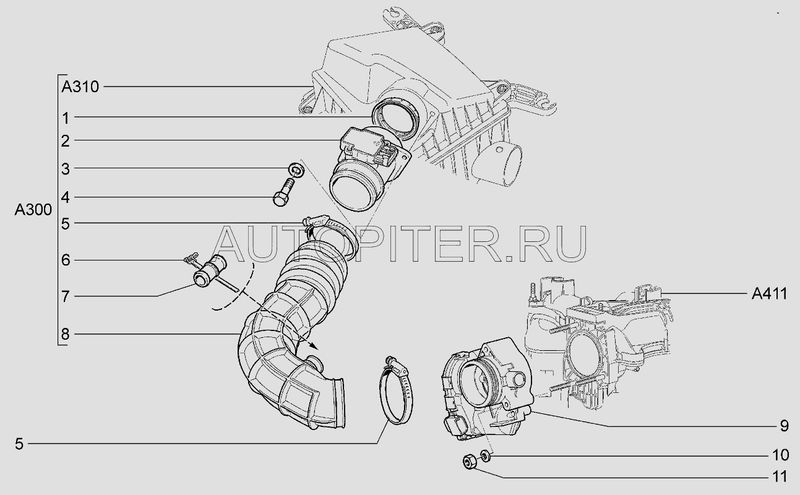 Дроссельный патрубок 21126114801000 Автоваз