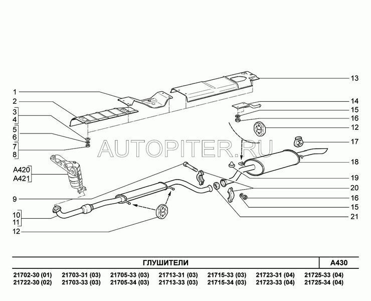 экран защитный пола кузова задний 21700120602300 Автоваз